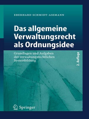 cover image of Das allgemeine Verwaltungsrecht als Ordnungsidee